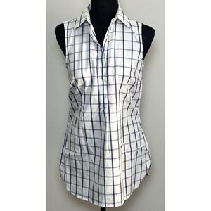 Land's End‎ Women's Sleeveless Pullover Blouse Blue & White Size (S)